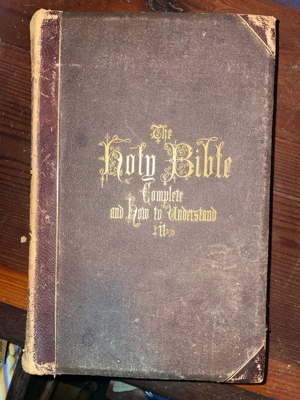 The Holy Bible - Brown Vintage Cover with Gold Lettering